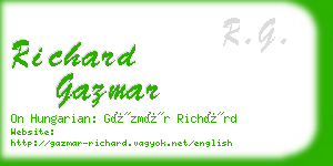 richard gazmar business card